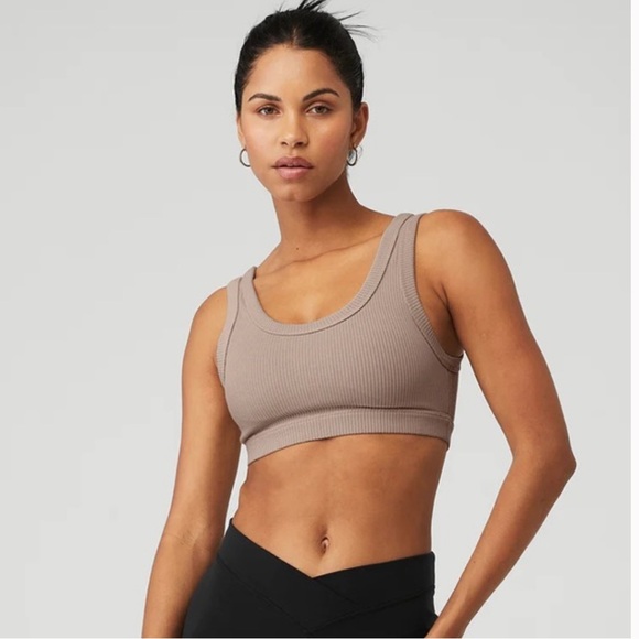 ALO Yoga Other - ALO Yoga Ribbed Sports Bra in Taupe